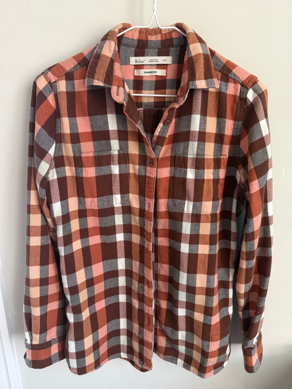 Woolrich 100% Cotton Plaid Flannel Button-Down Shirt